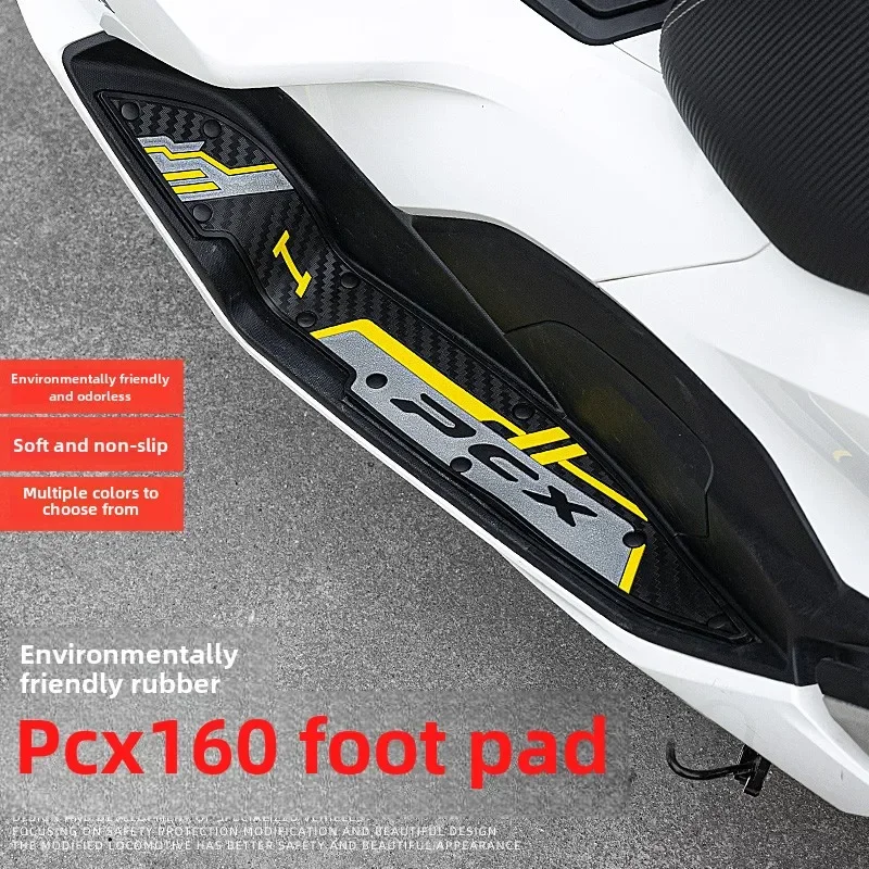 For Honda Pcx160 Motorcycle Foot Pad PU Rubber Mat Non-slip Durable Dirty Scratch Proof Pedal Foot Pad Motorcycle Accessories