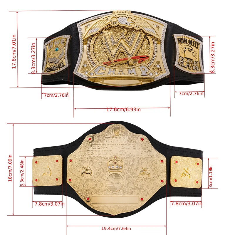 WWE Wrestler Champion Golden Belt Boxing Combat Plating Gold Belt Man Cosplay Accessories Toy Career Competition Boxing Champion