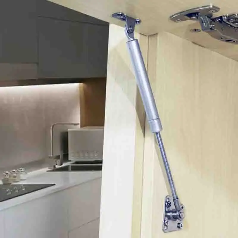 

1 шт., серебряная гладкая отделка, мебельный газовый подъемник, пружинная фурнитура, гидравлический стержень 50N-150N для дверной петли шкафа и опоры кровати