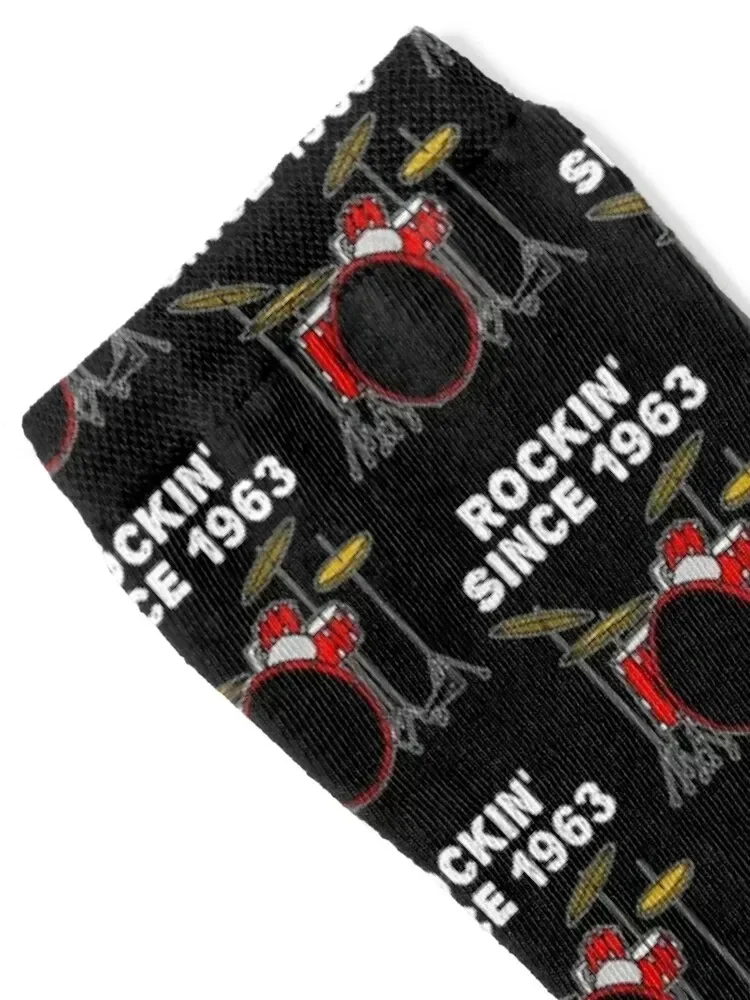 60th Birthday Drummer Rockin' Since 1963 Socks Stockings man Climbing FASHION short Socks Women Men's