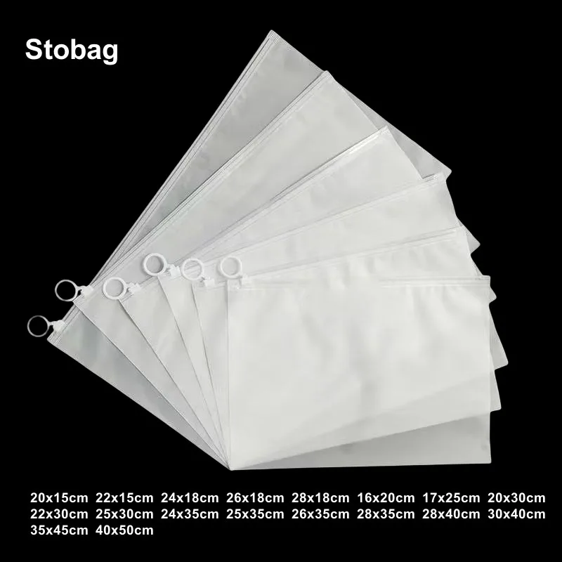 StoBag 50pcs Wholesale Frosted Matte Clothes Packaging Zipper Bag Plastic Sealed Underwear Socks Shirt Storage Reusable Pouches