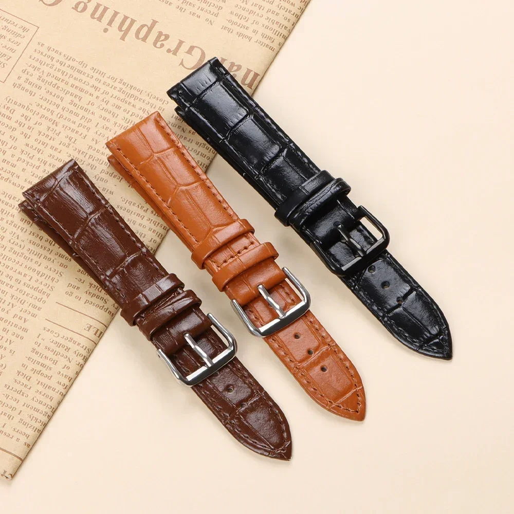 18mm 20mm 22mm 24mm Genuine Leather Watchband Crocodile Pattern Straps Mens Replacement Universal Bracelet