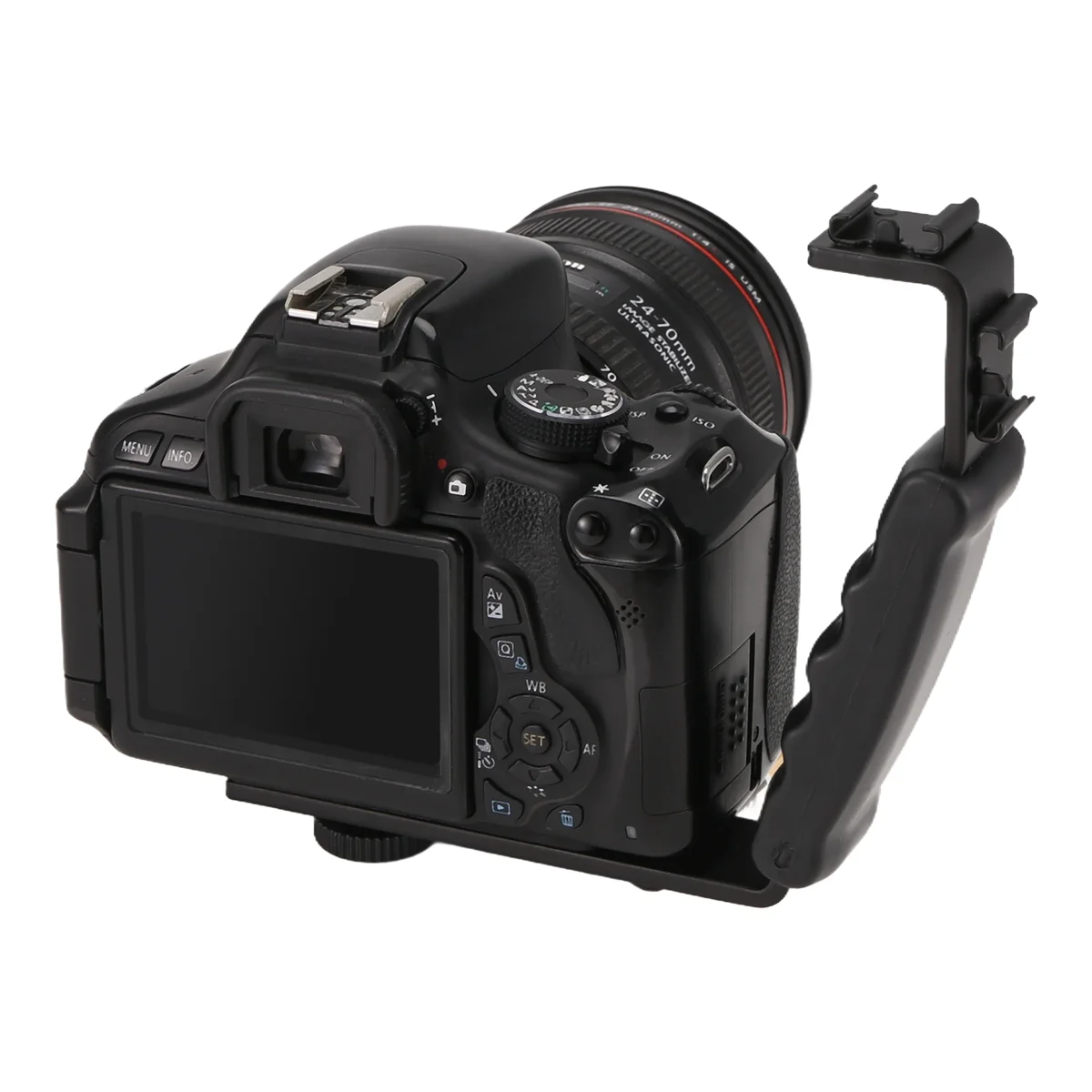 POSV-Photo フラッシュ ビデオ カメラ グリップ ハンドル L ハンドル 2 標準サイド ホットシュー付き ホルダー DSLR を取り付けます