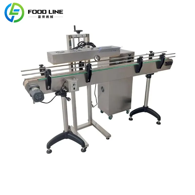 High Speed Induction Sealing Machine Automatic Aluminum Foil Cap Sealer with Conveyor System for Production Line