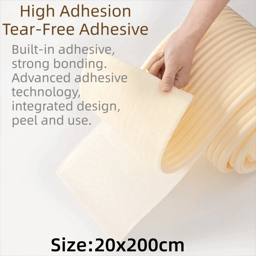 20x200cm Anti Collision Strip Self-Adhesive Soft Foam Wall Protection Soft Wrapped Sponge Thickened Furniture Corners Protector