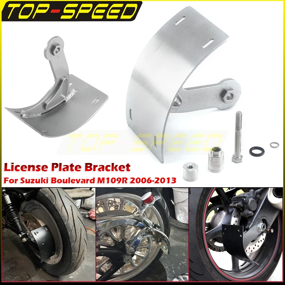 

Motorcycle Swingarm Mount Curved Vertical Plate Holder Bracket Side License Plate Bracket For Suzuki Boulevard M109R 2006-2013