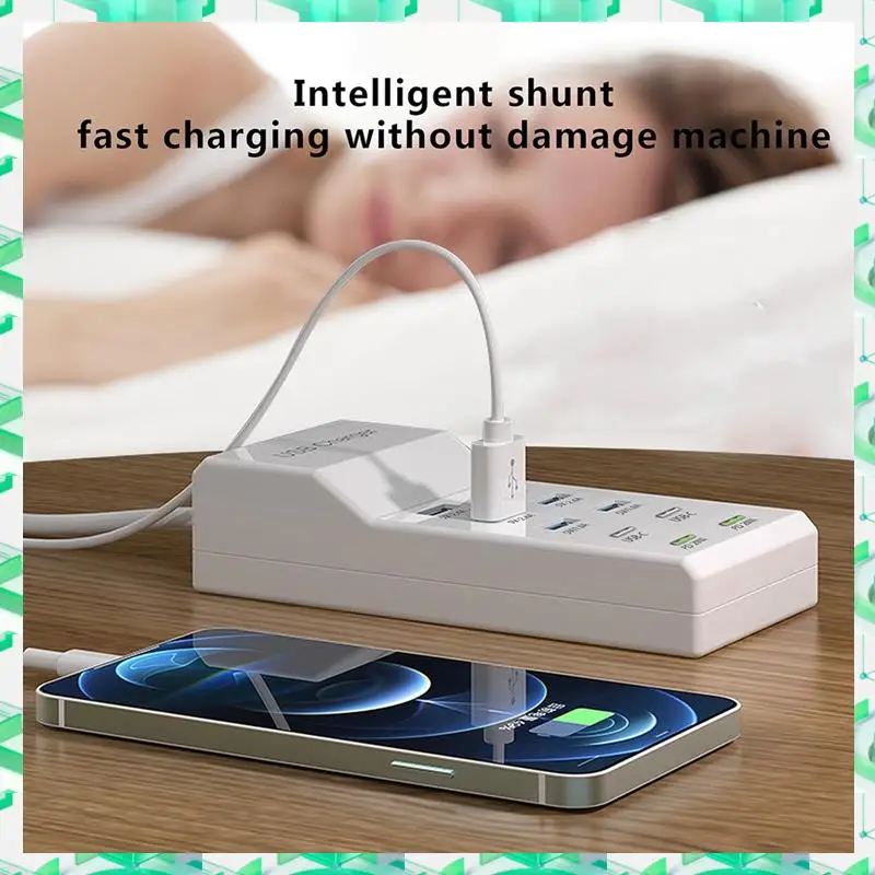 

3C Electron 10 Port USB Charger Station USB Charger USB C Charger Block Charging Hub For Multiple Devices USB Power Strip,10 Por