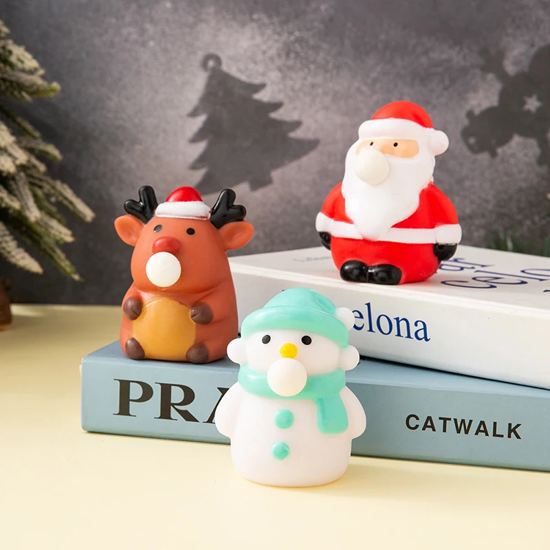 子供のための創造的なクリスマスのおもちゃ,減圧スクイーズおもちゃ,サンタクロース,雪だるま,エルク,漫画