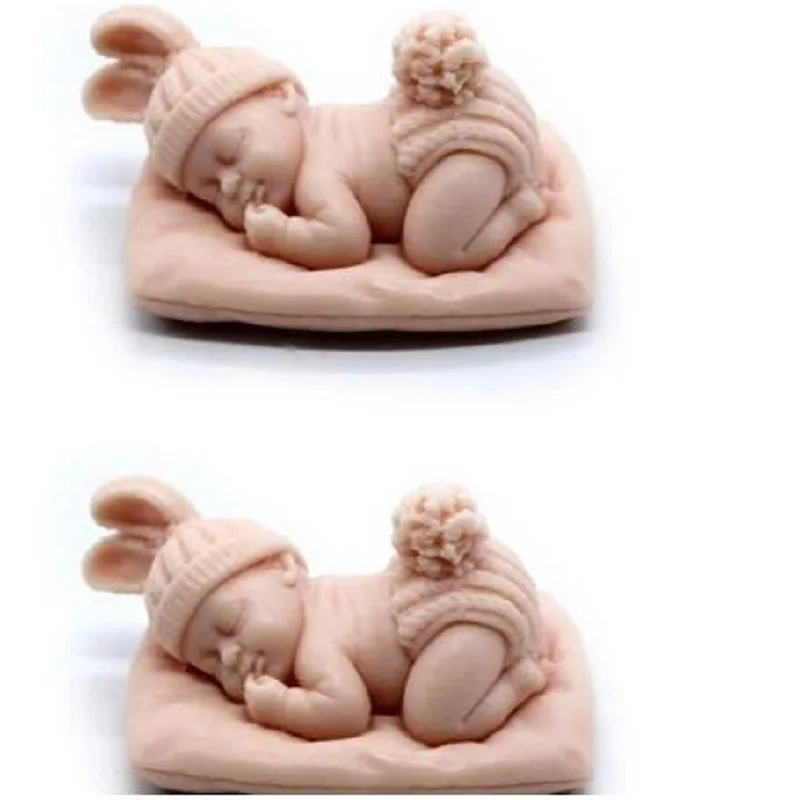 3D Sleep Baby Candle Silicone Mold DIY Cute Child Portrait Plaster Soap Resin Molds Handmade Chocolate Ice Cube Baking Tool