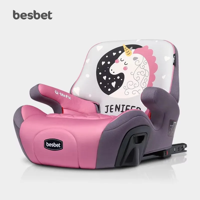 Besbet Seggiolino auto per bambini 3-12 anni Cuscino alto Cuscino portatile semplice per bambini ISOFIX