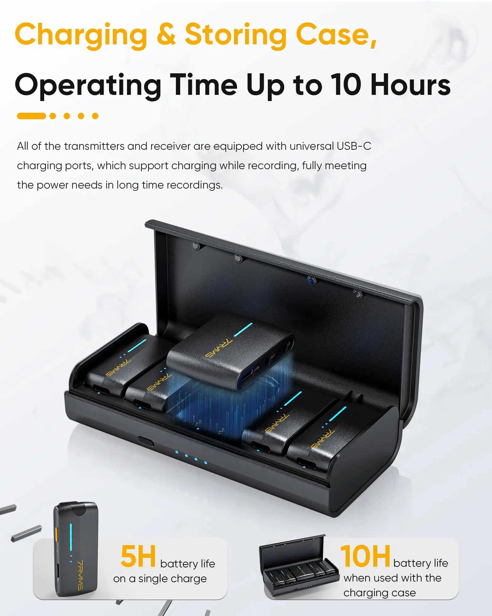 IRay-ميكروفون لاسلكي Lavalier ، 7Ryms ، DW40 ، 4 أجهزة إرسال ، تسجيل 48 كيلو هرتز ، 24 بت ، منكر AI للكاميرا ، الهاتف الذكي والكمبيوتر