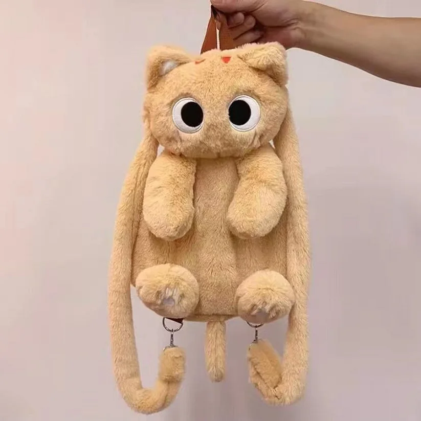 40Cm Kawaii Grote Ogen Kat Knuffel Rugzak Leuke Knuffels Zakken Met Grote Capaciteit Jongens Meisjes Vrouwen Zachte speelgoed Rugzak Geschenken