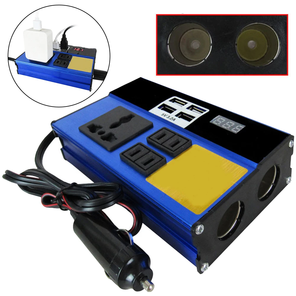 200W 12V/24V TO DC220V Car Power Inverter USB Charging Socket Auto Charger Converter Adapter For Traveling Outdoor Outfit