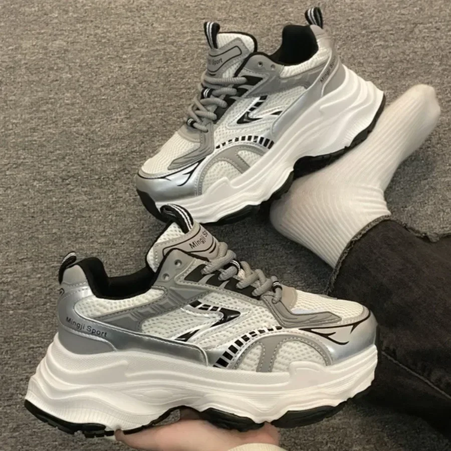 Women Platform Sneakers 2025 Autumn New Fashion Casual Lace Up Sports Shoes Woman Non Slip Walking Shoes Ladies Vulcanize Shoes