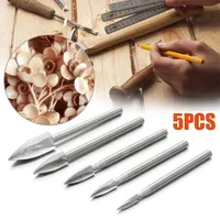 5PCS HSS Engraving Drill Bit Wood Carving Engraving Drill Bit Set For Woodworking Carbide Grinding Tool Milling Grinder Burr