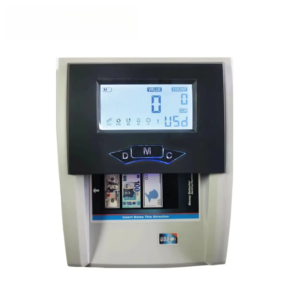 Portable Mini Money Detector Machine UV/MG/IR 30+ Currencies LCD Display 800 Pcs/Min Bill Counter