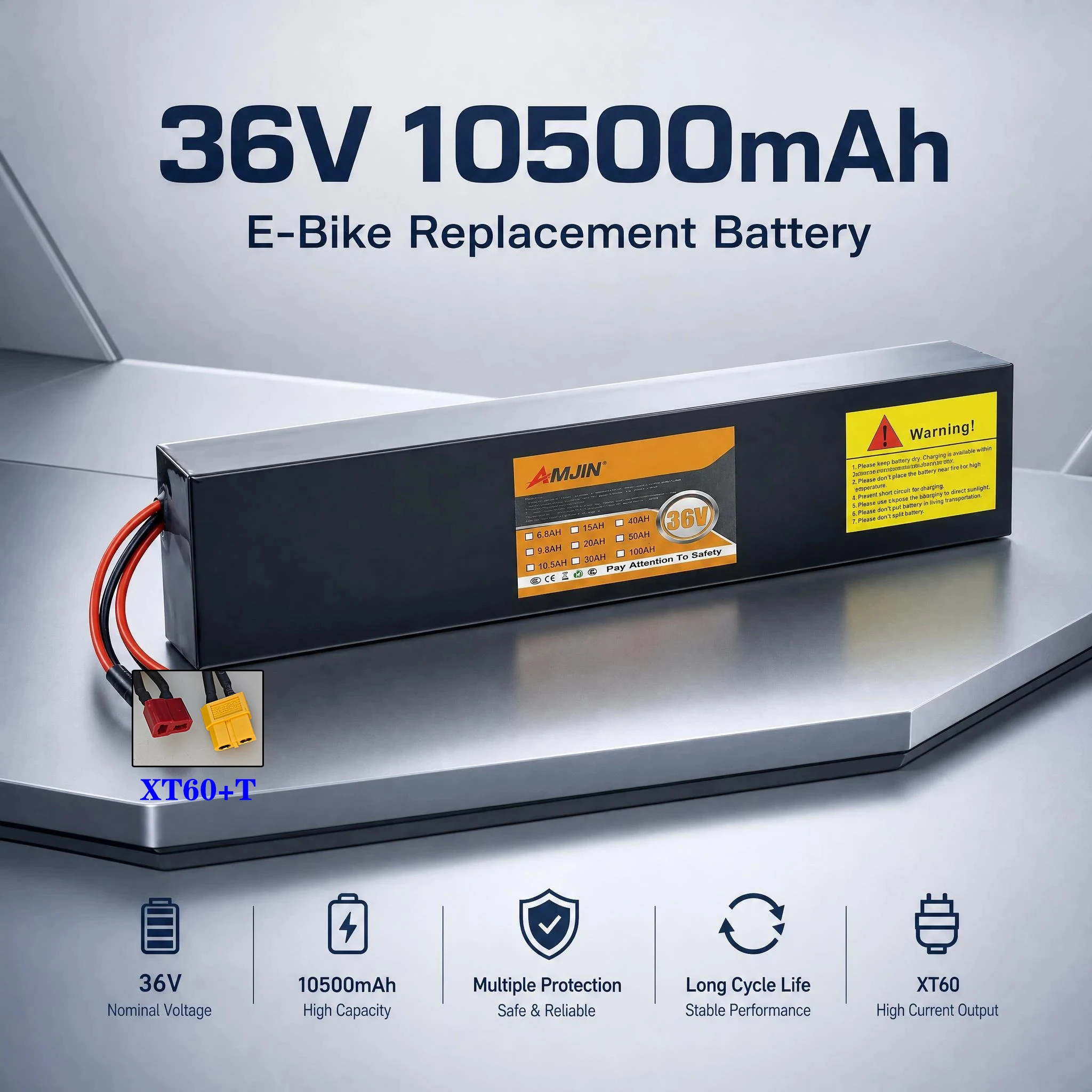 36V 10500mAh  Electric Scooter Lithium 10S4P Battery Pack 18650 Cells with BMS for 750W-1000W Scooters