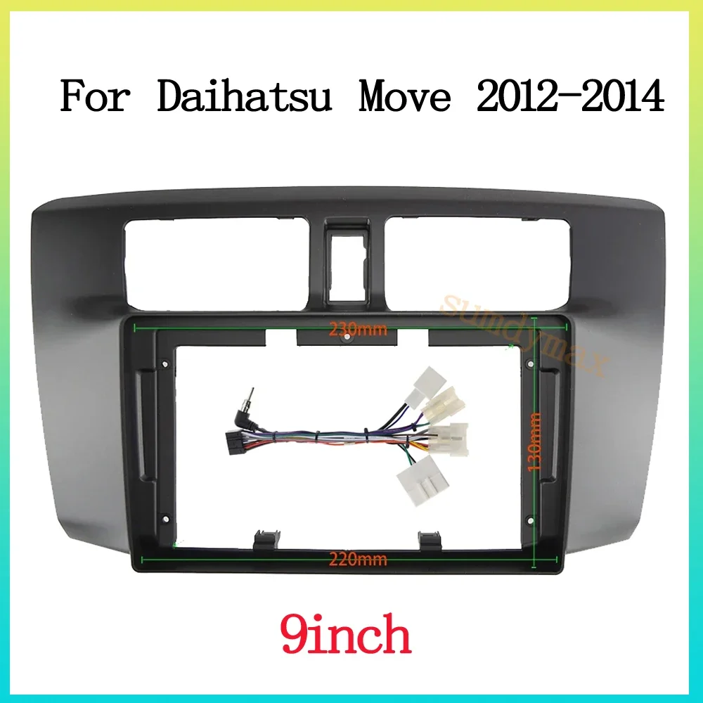 9inch big screen Car Radio Fascia Frame For Daihatsu Move 2012-2014 car panel Trim Dashboard Panel Kit