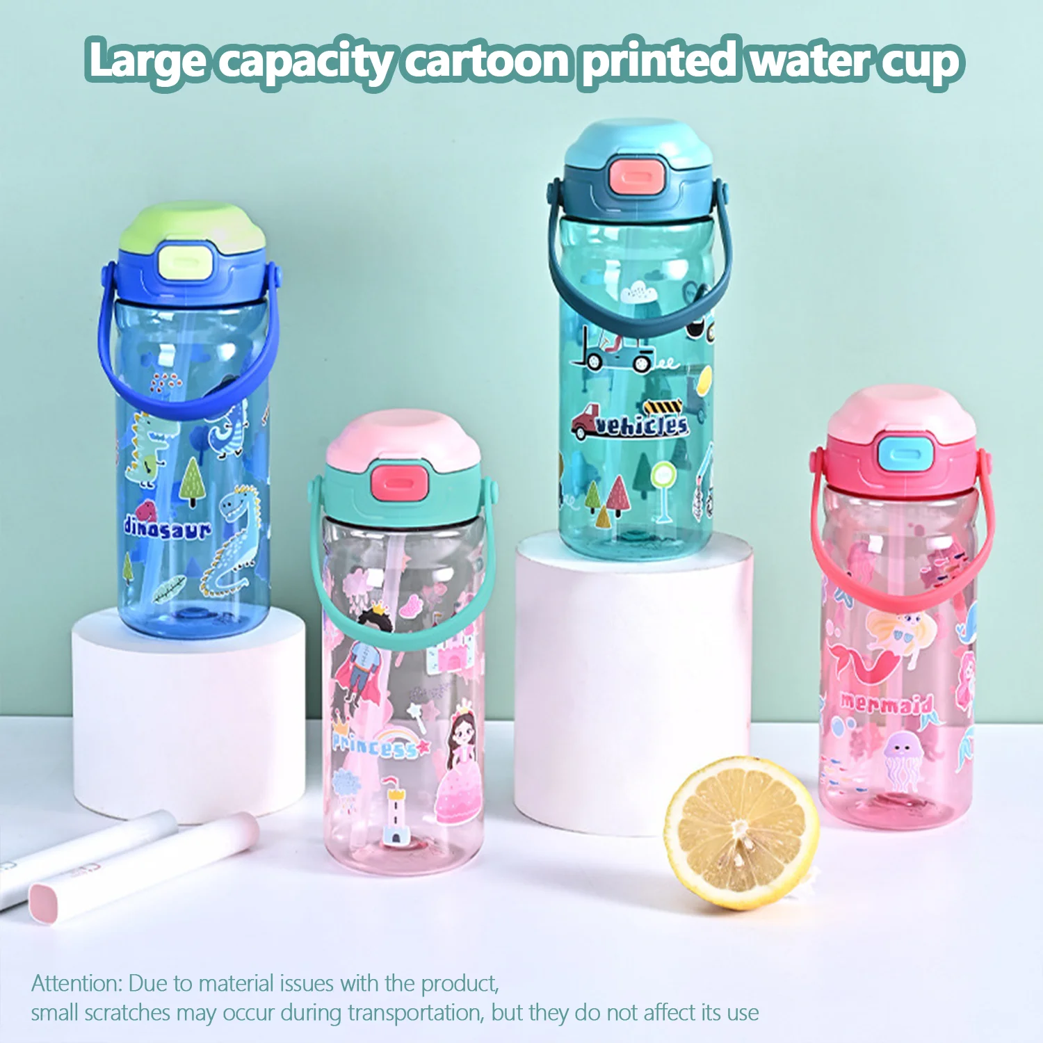 

1pcs children's water cup for school special pp cute kindergarten kettle baby straw direct drinking cup