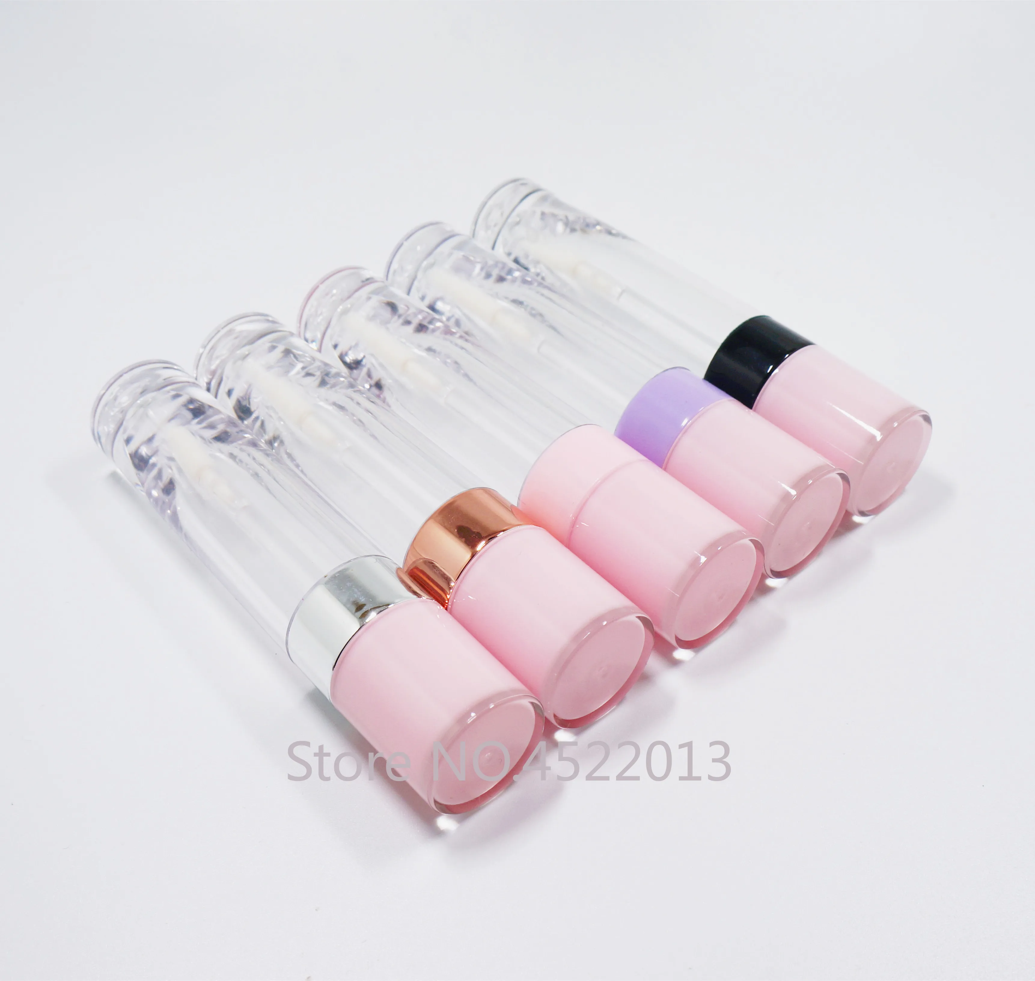 10-100PCS 6.4ml Empty Lip Gloss Tube Plastic Lipgloss Bottle DIY Container White Black Cap Cylinder Small Lipgloss Wholesale