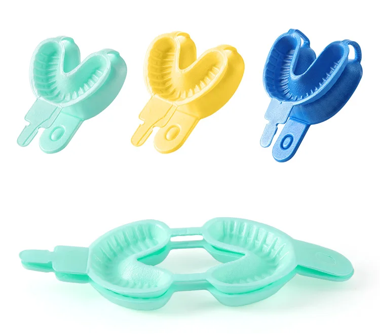 50 teil/beutel Dental Einweg Tablett Fluorid Schaum Abdruck Trays Zahnmedizin Instrument Zahnarzt Materialien Große Medium Kleine AZDENT – Detail 4