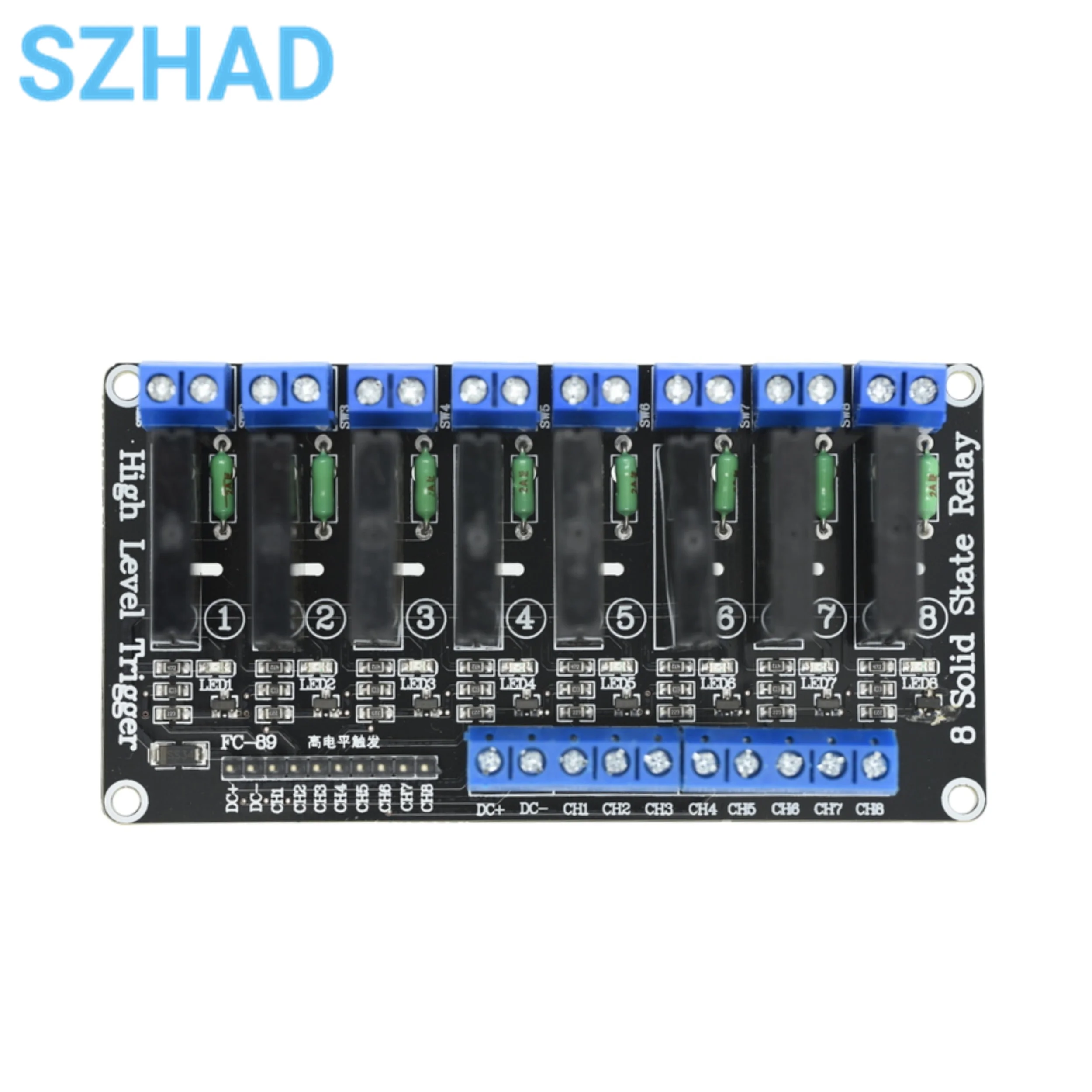  1 2 4 8 Channel 5V 12V 24V DC Relay Module Solid State High Level SSR AVR DSP G3MB-202P Relay 250V 2 for Arduino Raspbery pi