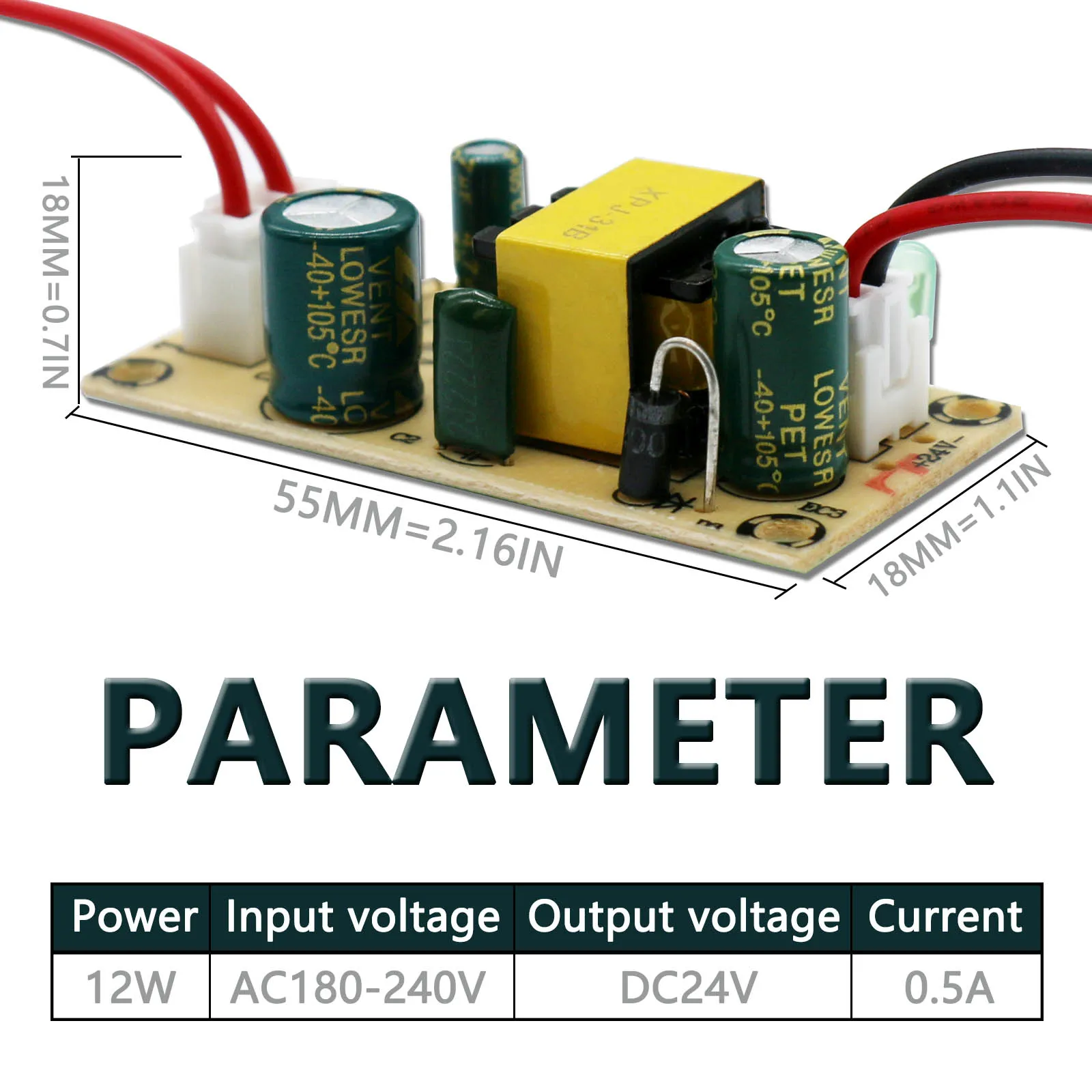 LED Driver AC180-240V Power Adapter12W  24W 36W DC24V Power Supply LED Lighting Transformer for LED Strip