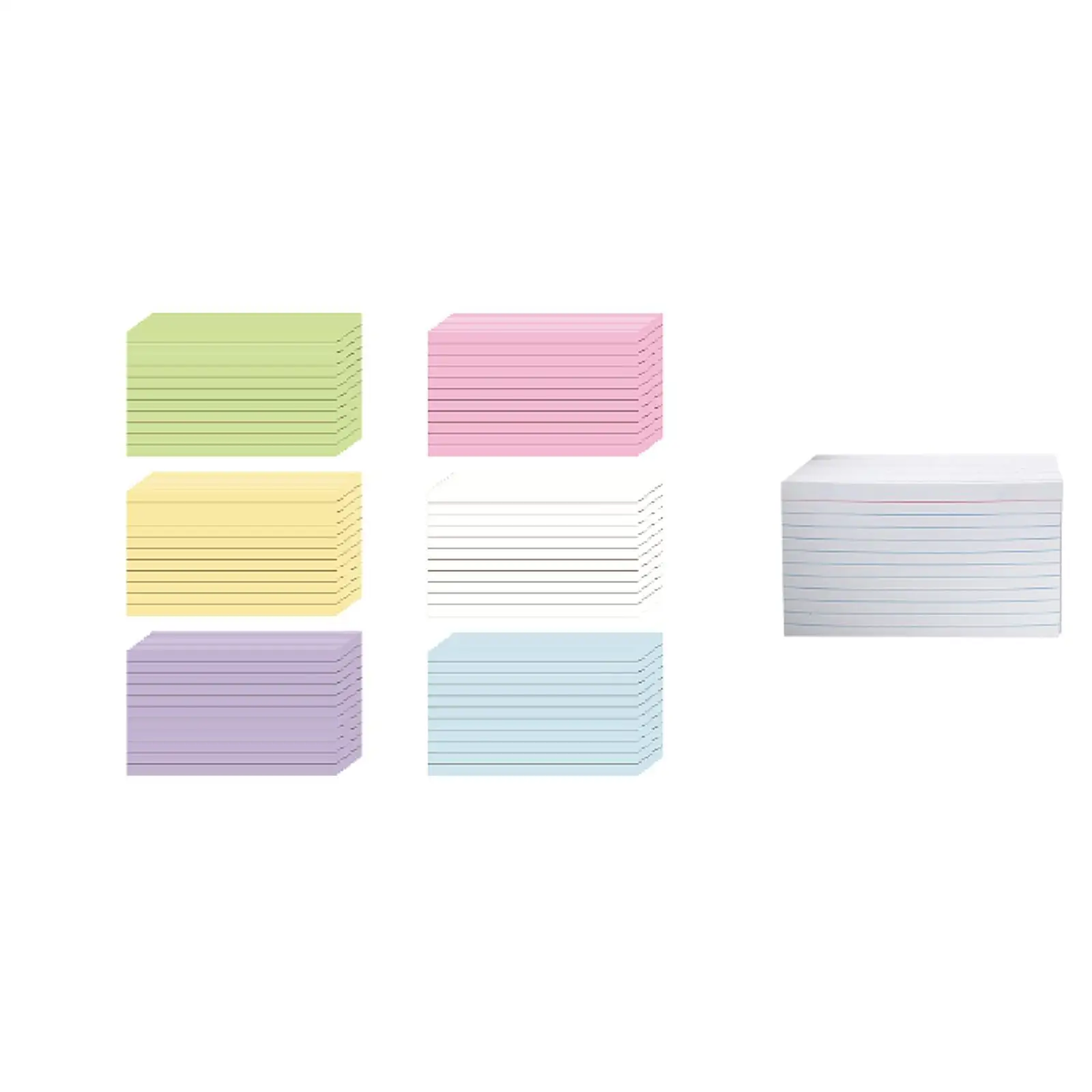 Ruled Index Cards Flashcards Study Cards, Memo Note Scratch Pads para o Trabalho Reunião Escola Office Desk Acessórios