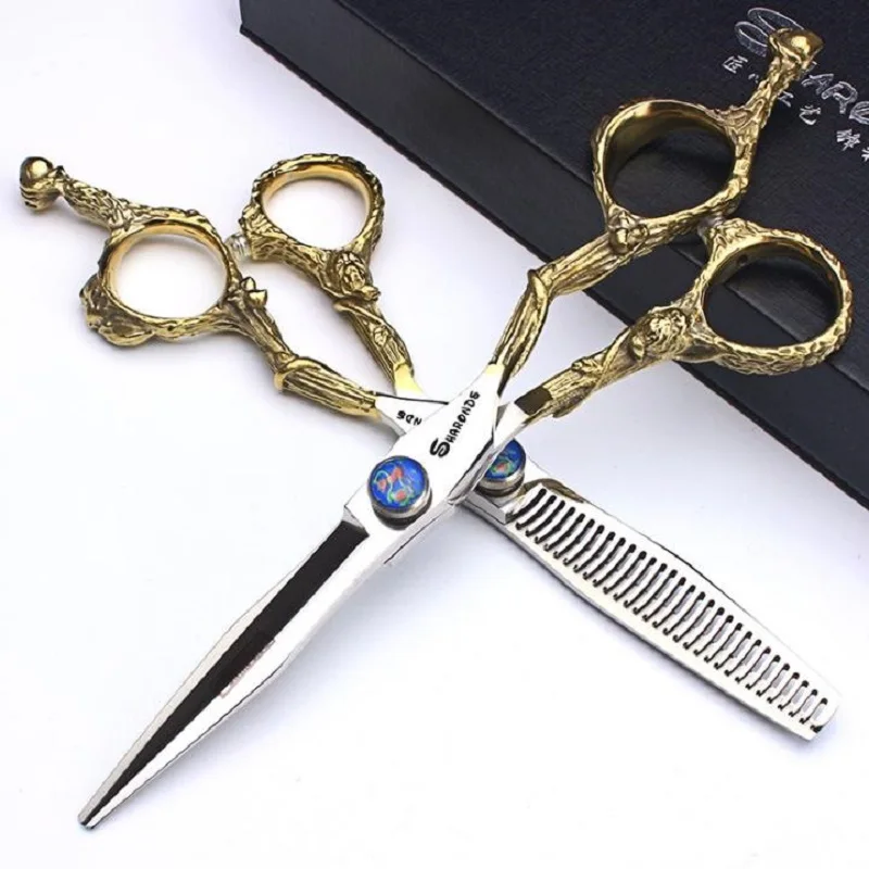 

5.5/6/6.5/7/7.5Inch Professional Hairdressing Scissors Japan 440C Hairdreser Scissors Barber Shears Set Cutting Thinning Haircut