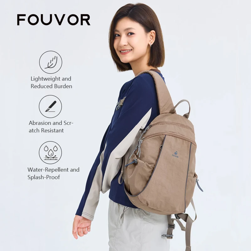 

Fouvor Women's Backpacks Casual Travel Nylon Waterproof Backpack 2026 Lightweight Outdoor Sports Drawstring Backpack 3073-04