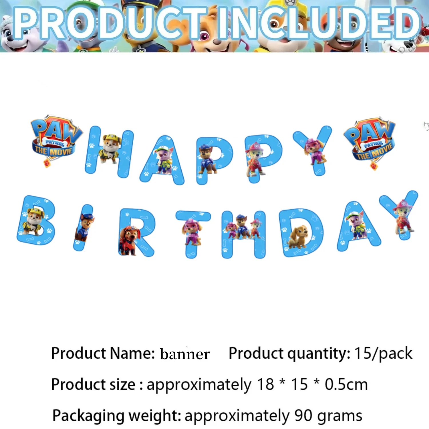 Paw Patrol Geburtstags-Tischdecke, Paw Patrol Geburtstagsparty-Dekoration, Teller, Becher, Besteck, Taschen, Ballons, Paw Patrol Party-Geschenke und Zubehör – Detail 10