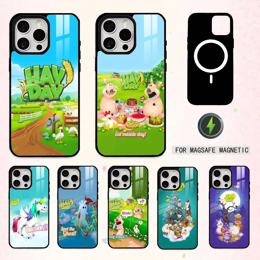 

Hay D-Day F-Farm Aesthetic Phone Case For iPhone17,16,15,14,13,12,11 Plus,Pro Max Magnetic For Magsafe Wireless Charging