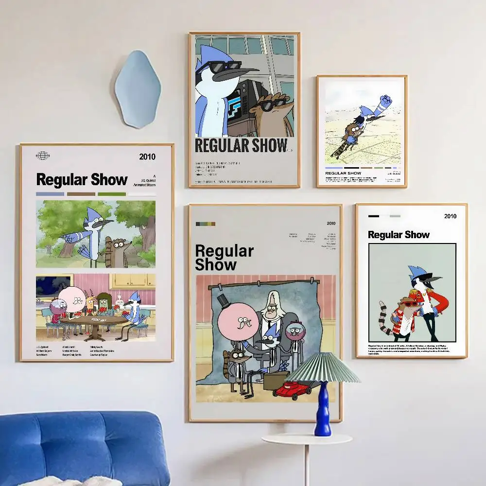 Cartoon R-Regular Show Poster Self-adhesive Art Room Entrance Restaurant Wall Decor Art Painting