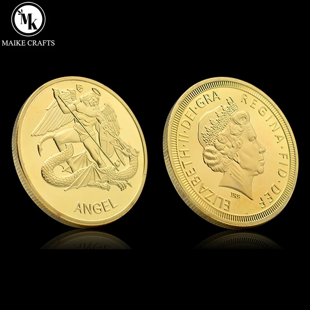 

British Queen Elizabeth II Commemorative Coin Metal Medal Angel Challenge Coin Collectibles Holiday Gift