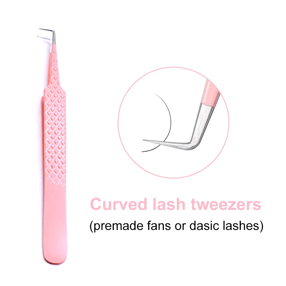 1Pc สีชมพู Eyelash แหนบ Anti-Static Magnetic Professional แปรงหนีบหนีบ3D Eyelash Extension Tweezer 100% ปิดแต่งหน้าเครื่องมือ