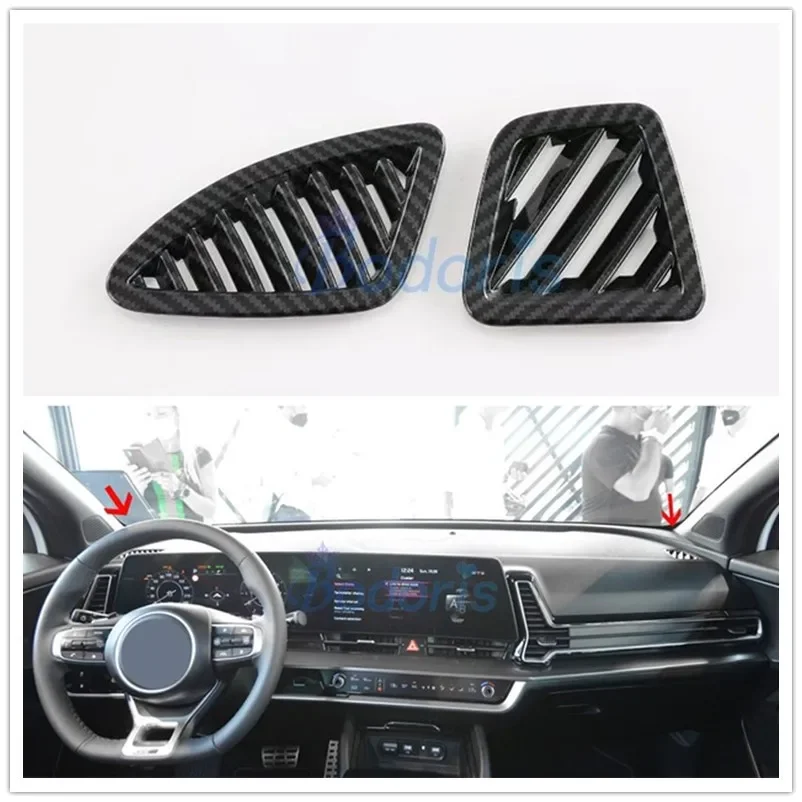 For Kia Sportage NQ5 2021 2022 Korea version Carbon Fiber Color Interior Dashboard Side Vent Cover AC Outlet Moulding Panels