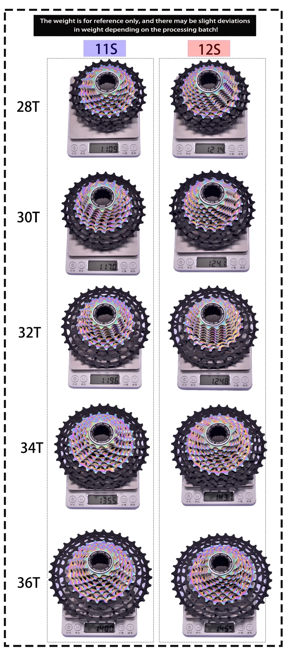 GOLDIX Ultralight Road Bike Cassette SL 11/12Speed 28-36T CNC