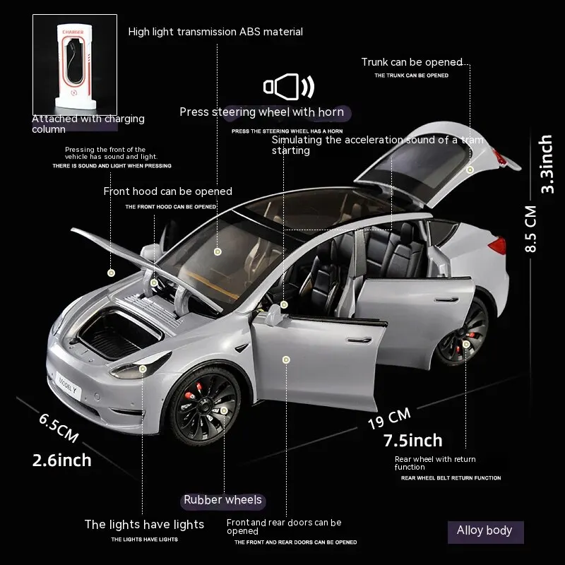 1:24 장난감 자동차 모델 Y 풀백 차량, 다이캐스트 자동차 모델 자동차 장난감, 3-12 세 블랙