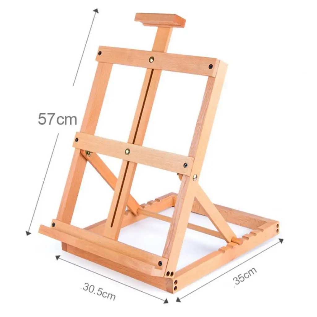 

23" Natural Beech Wood Wooden Easel Stand Tabletop Easel Artist Painting Easel for