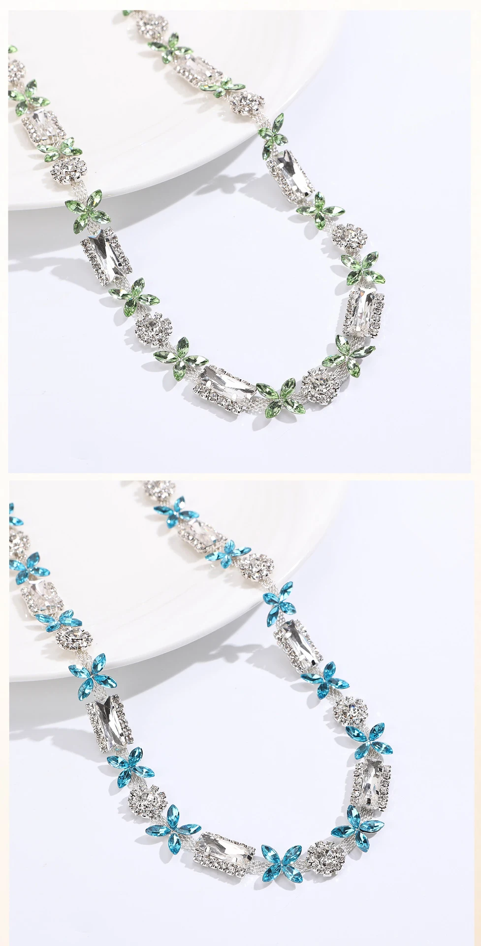 10 Yards Strasskette Kristalldiamant DIY Bastelzubehör Kleidungsaccessoire Glitzer-Strassband Nähzubehör Geschenkdekoration – Detail 7