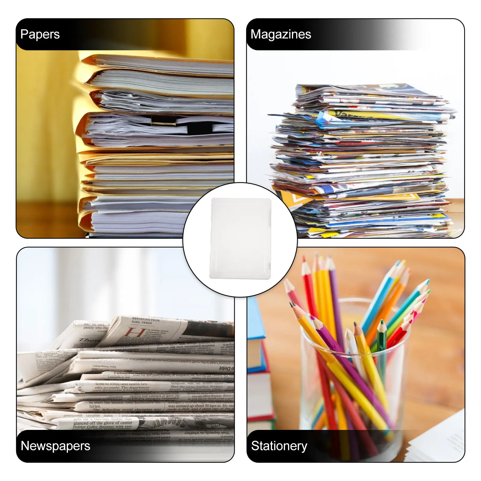 Portable File Box Transparent Document Organizer For Office Home Storage A4 Paper Magazine Holder Household File Organizer