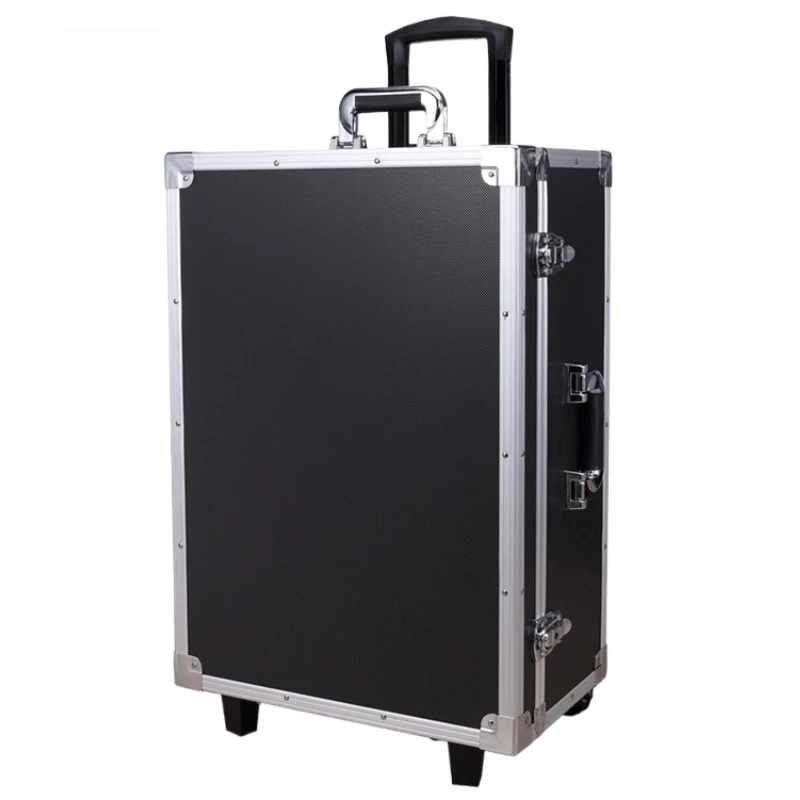Pull Rod Toolbox Organizer Storage Tool Box with Wheels Hard Case Toolbox Electrician Hardware Suitcase Aluminum Frame Protect