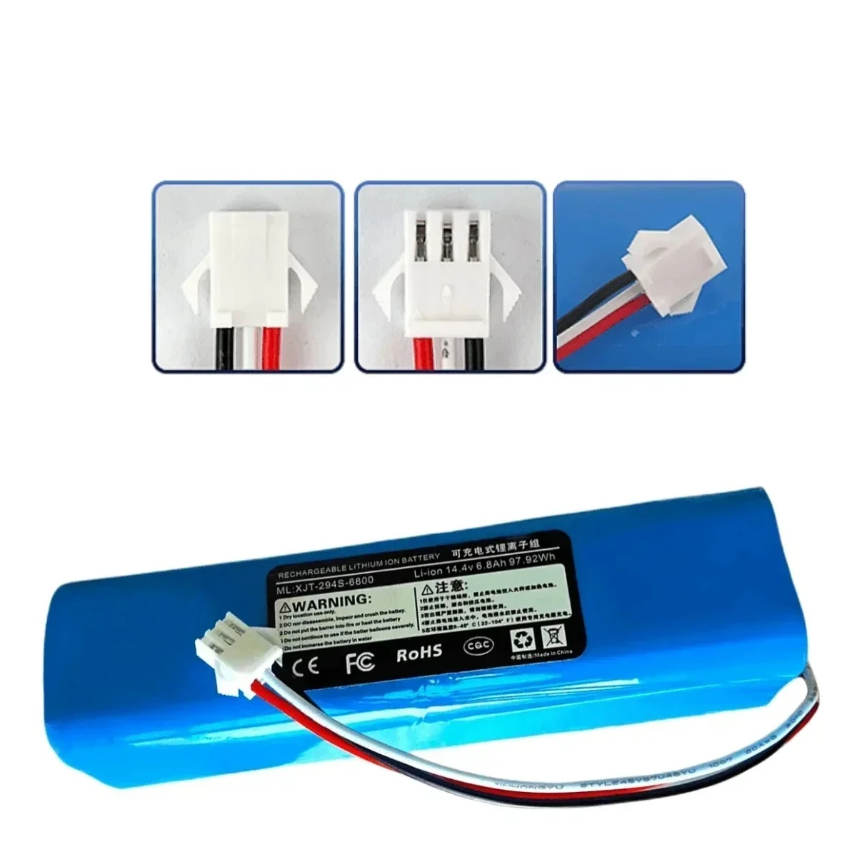 Multiple Capacities Robot Vacuum Battery｜14.4V/14.8V 2P4S 5200/6800/9800mAh for Lydsto R1