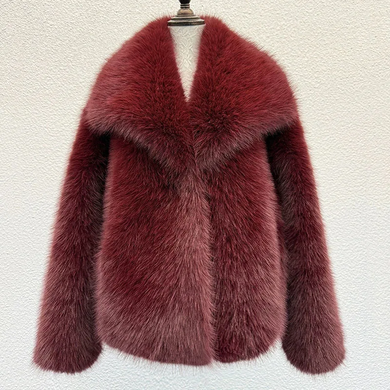 2025 New Winter Women's Fur Coat Fashion Temperament Warm Splicing Lapel Women Fur Coat Fur & Faux Fur Feminine Elegance H326