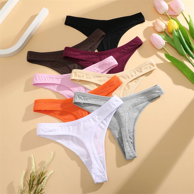 3Pcs/set Cotton Seamless Panties Comfort Underwear for Women Low Waist Breathable Thongs Sexy Solid Sport G-String Soft Lingerie