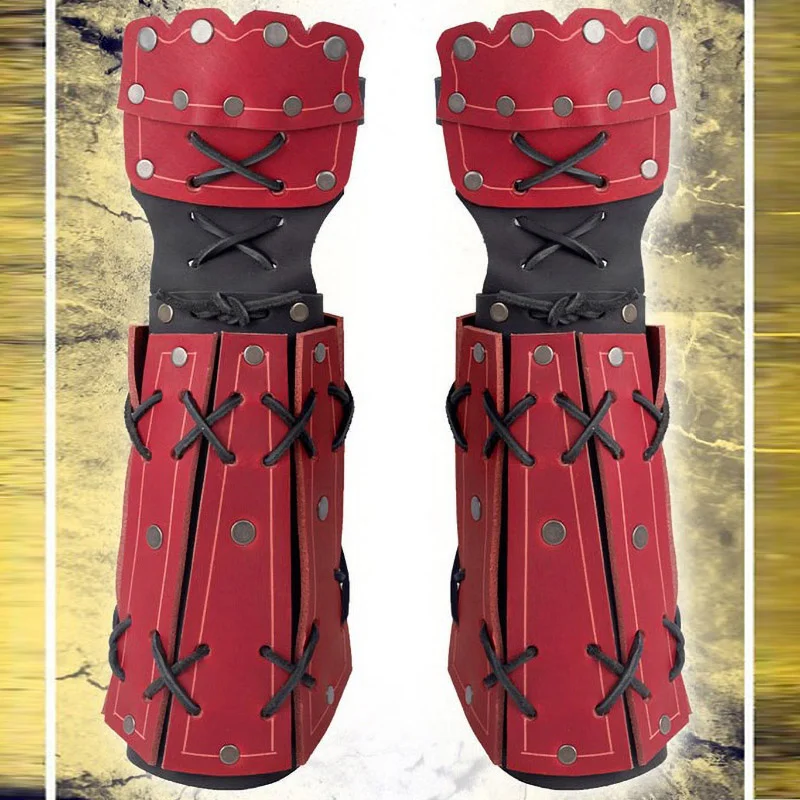 Medieval Samurai Leather Arm Armor Bracer Long Gloves Men Viking Knight Cosplay Gauntlet Wristband Steampunk Fantasy Accessories