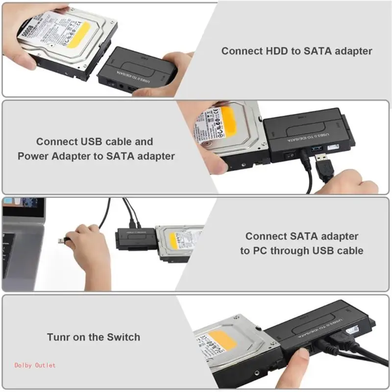 Adapter USB3.0 na IDE 3 Konwerter na USB3.0 dla urządzeń 2,5 cala/3,5 cala