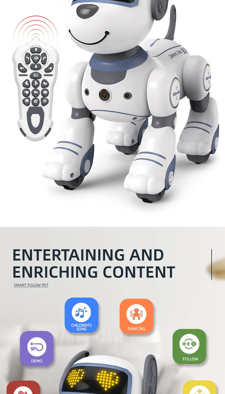 2025 AI Smart Robot Dog - Control de voz, detección táctil, juguete para mascotas programable, regalo para niños y niñas (baile RC)