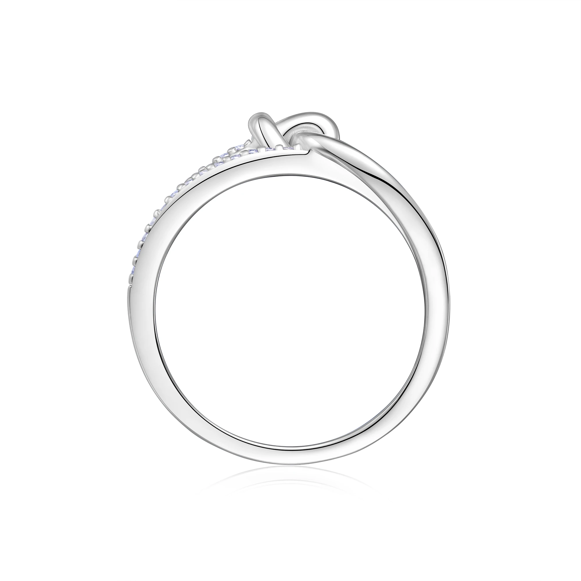 Fashion Classic Fine JewelryNew Arrival Infinity Love Knot Moissanite 925 Sterling Silver Ring For Woman
