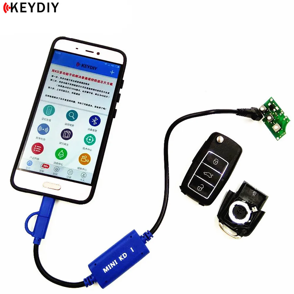 KEYDIY Mini KD Generatore di chiavi Telecomandi Magazzino nel tuo telefono Supporto Android Crea più di 1000 telecomandi automatici simili a KD900